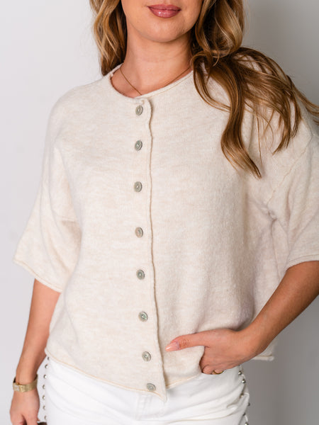 Christina Soft Strickjacke - Creme