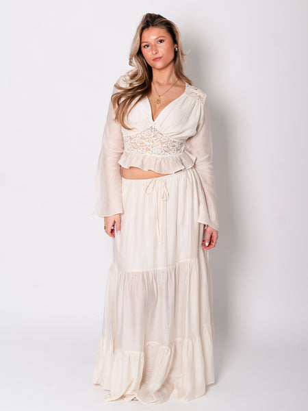 Indra Spitzen Bluse - Creme