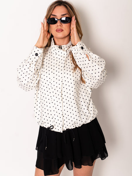 Punkte Trend Jacke - Weiß/Schwarz