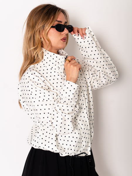 Punkte Trend Jacke - Weiß/Schwarz