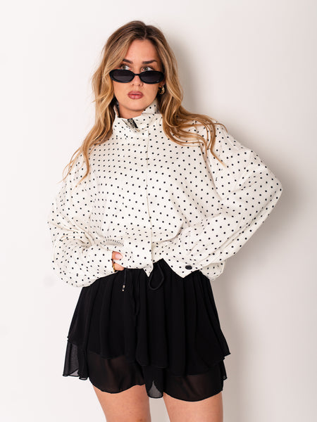 Punkte Trend Jacke - Weiß/Schwarz