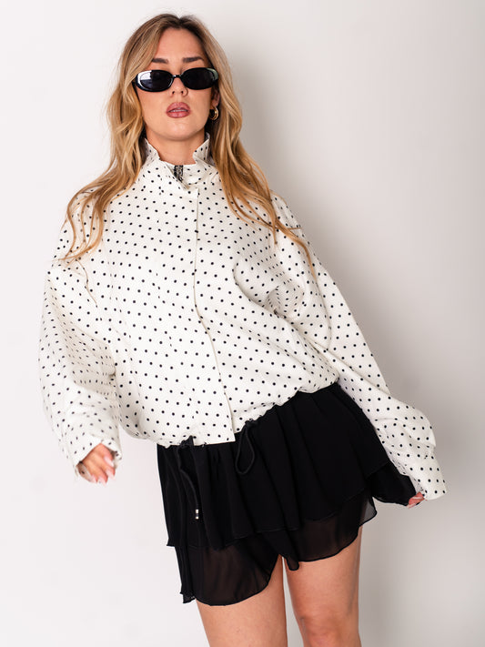 Punkte Trend Jacke - Weiß/Schwarz