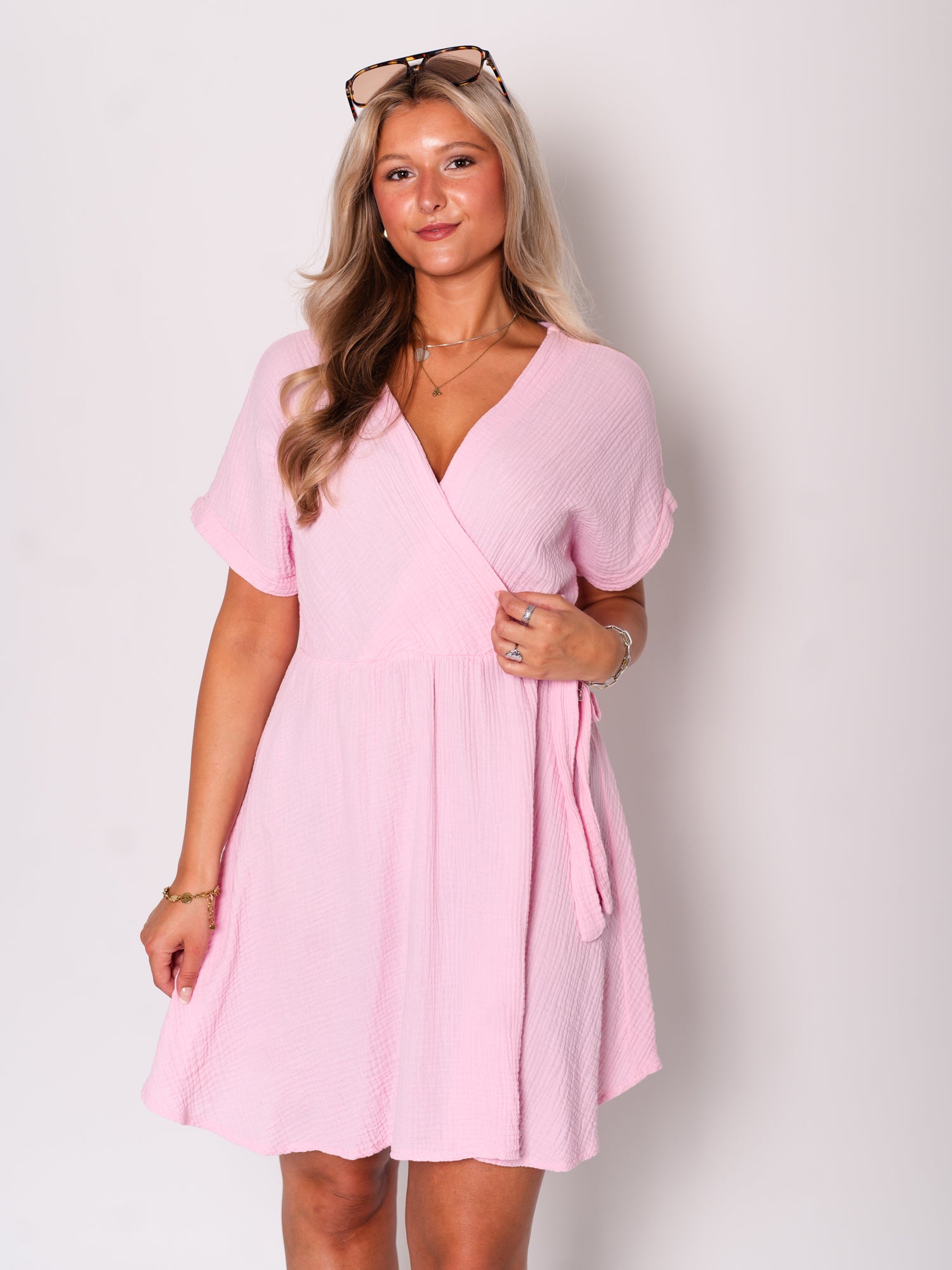 Felina Shirt Musselin Kleid - Rosa