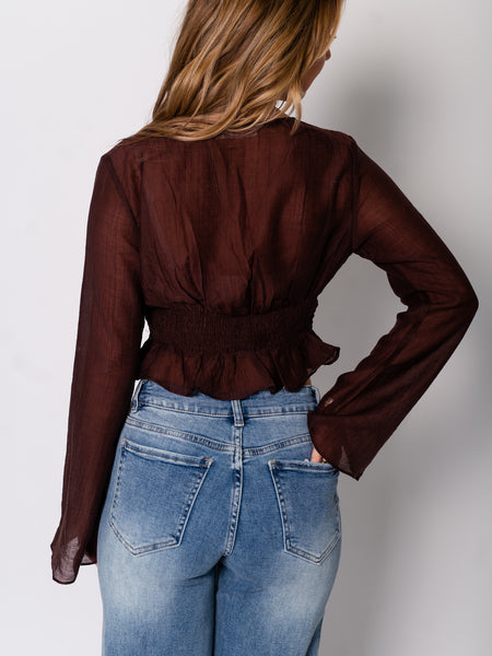 Indra Spitzen Bluse - Espresso