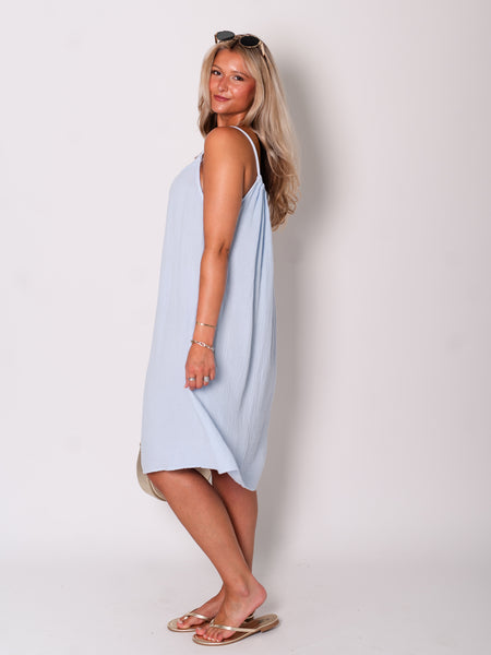 Sunny Musselin Kleid - Hellblau