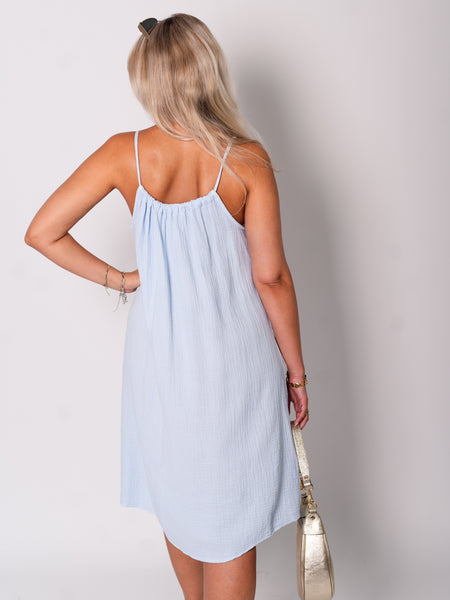 Sunny Musselin Kleid - Hellblau