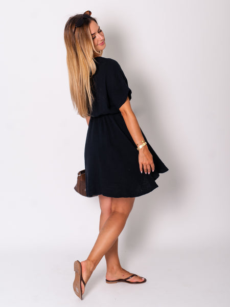 Felina Shirt Musselin Kleid - Schwarz