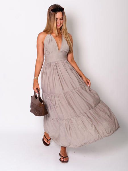 Marilyn Neckholder Kleid - Taupe