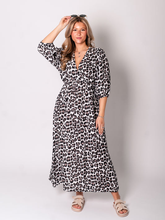 Maila Musselin Kleid - Leo/Grau