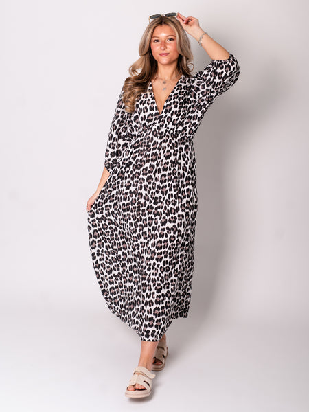 Maila Musselin Kleid - Leo/Grau
