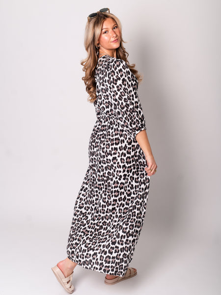 Maila Musselin Kleid - Leo/Grau