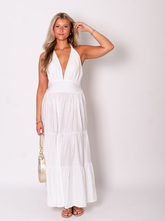 Marilyn Neckholder Kleid - Weiß
