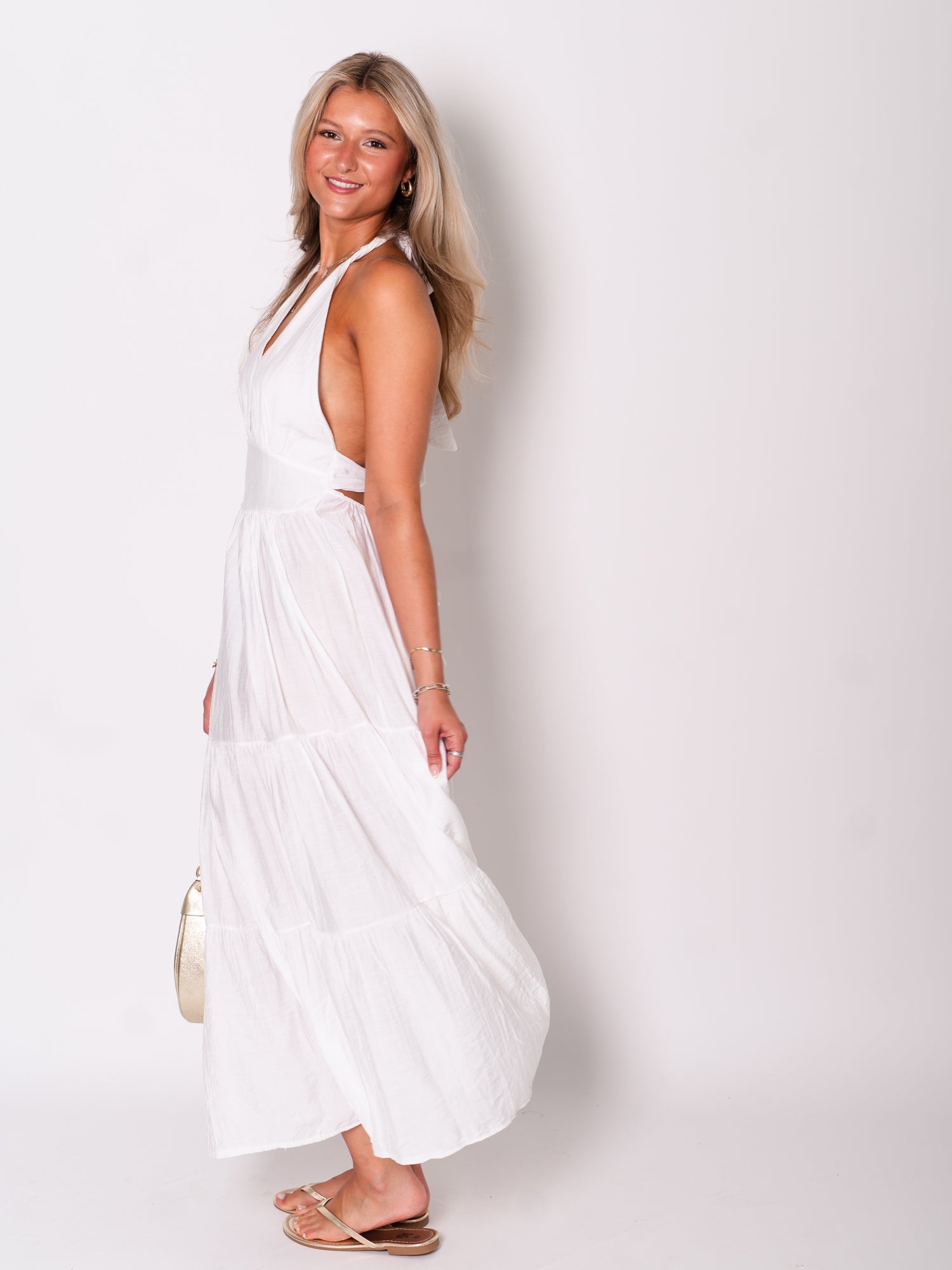 Marilyn Neckholder Kleid - Weiß