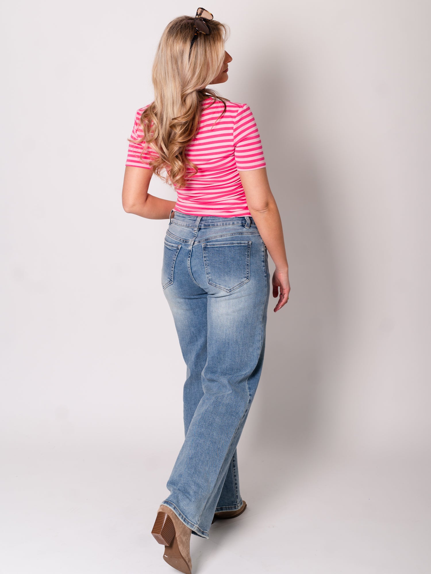 Happy Streifen Shirt - Rosa/Pink