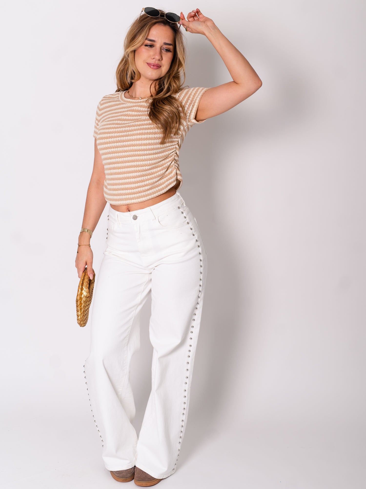 Sinja Streifen Shirt - Beige/Creme