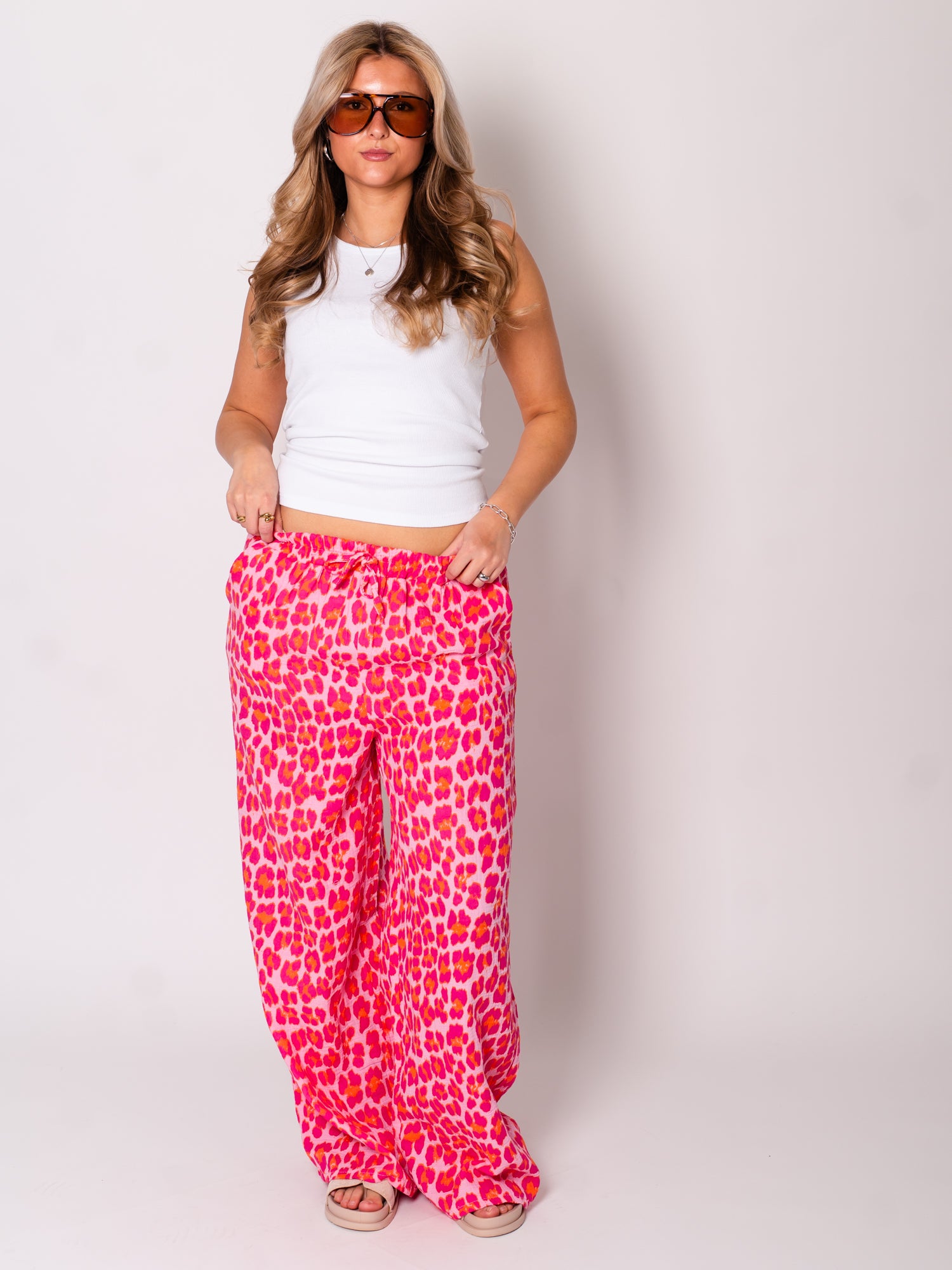 Beachy Musselin Hose - Leo/Pink/Orange