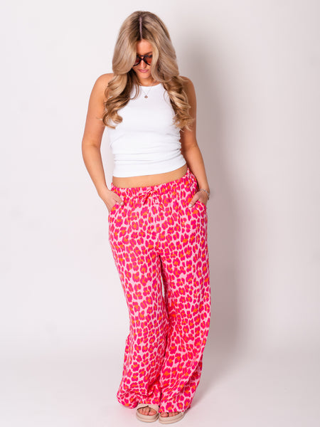 Beachy Musselin Hose - Leo/Pink/Orange
