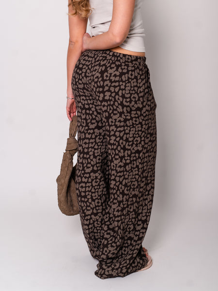 Beachy Musselin Hose - Leo/Dunkelbraun