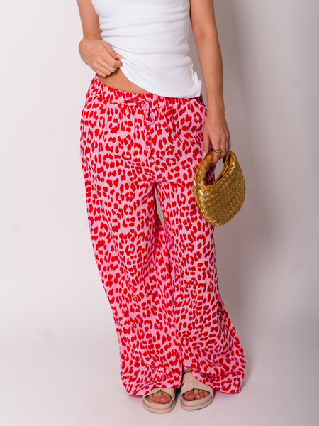 Beachy Musselin Hose - Leo/Rosa/Rot