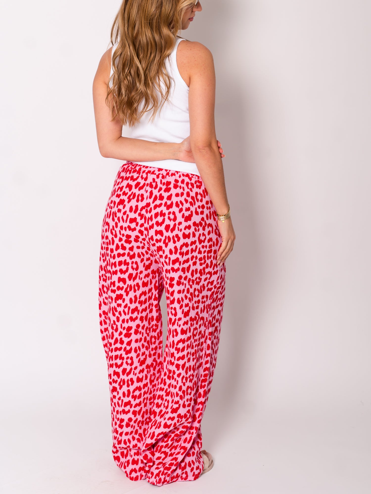 Beachy Musselin Hose - Leo/Rosa/Rot