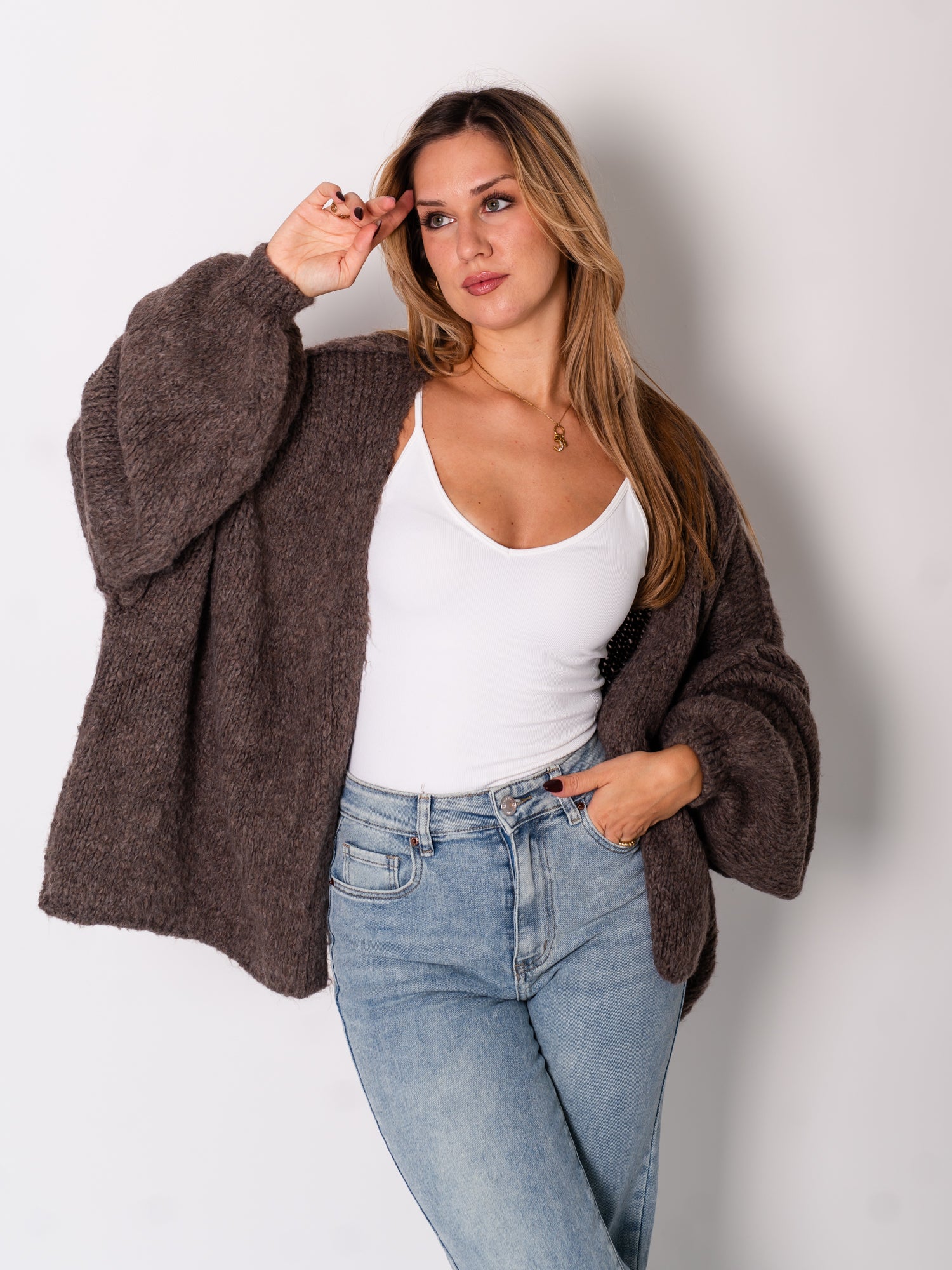 Tammy Strickjacke - Coffee