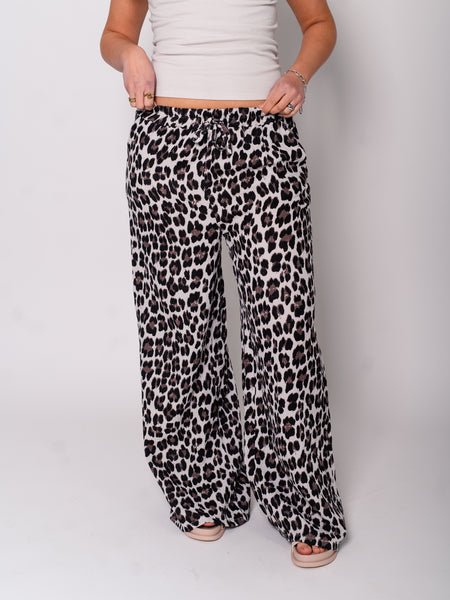 Beachy Musselin Hose - Leo/Grau