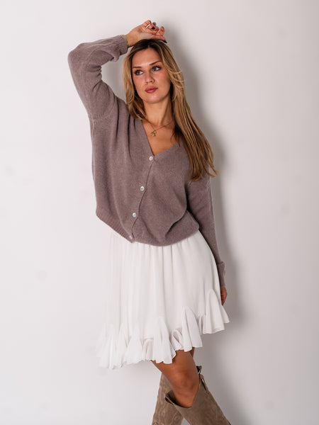 Jill Soft Strickjacke - Taupe