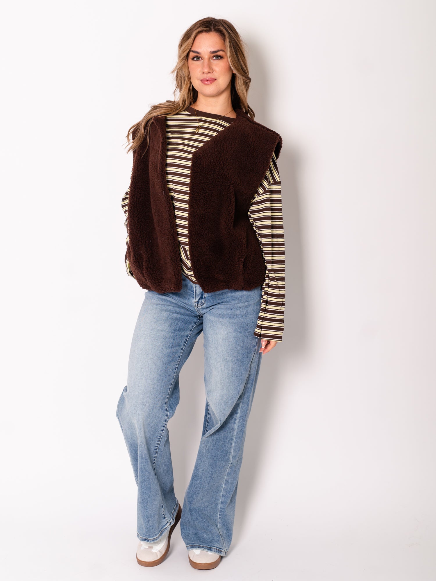 Teddy Fleece Weste - Espresso