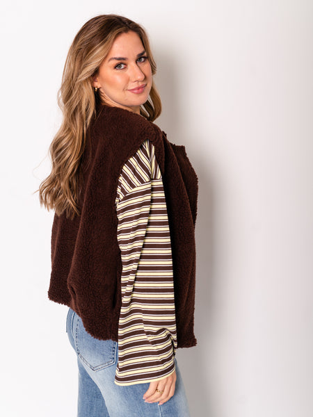 Teddy Fleece Weste - Espresso