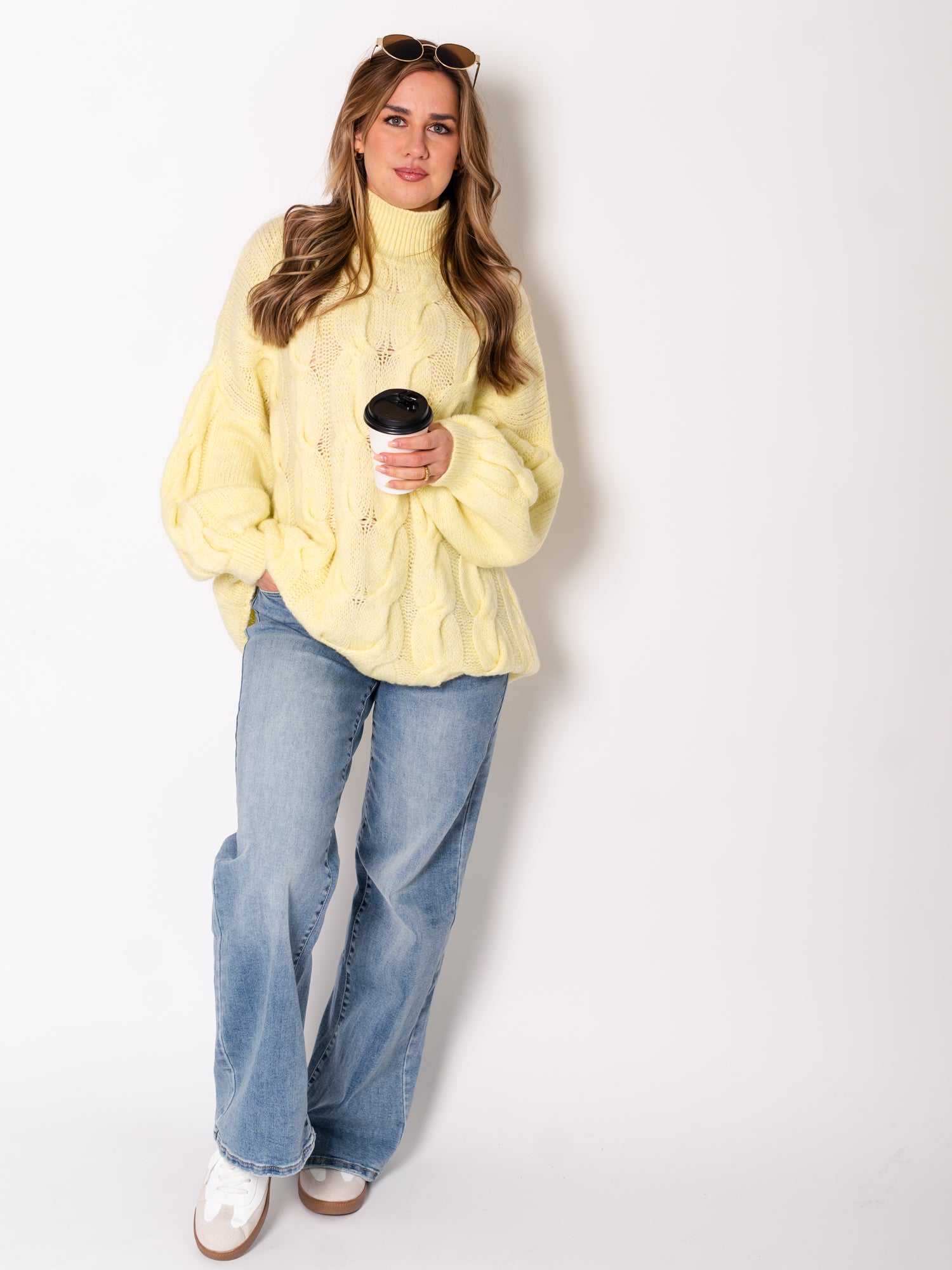 Amber Strick Pullover - Zitronengelb