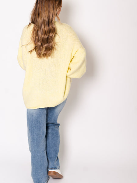 Amber Strick Pullover - Zitronengelb