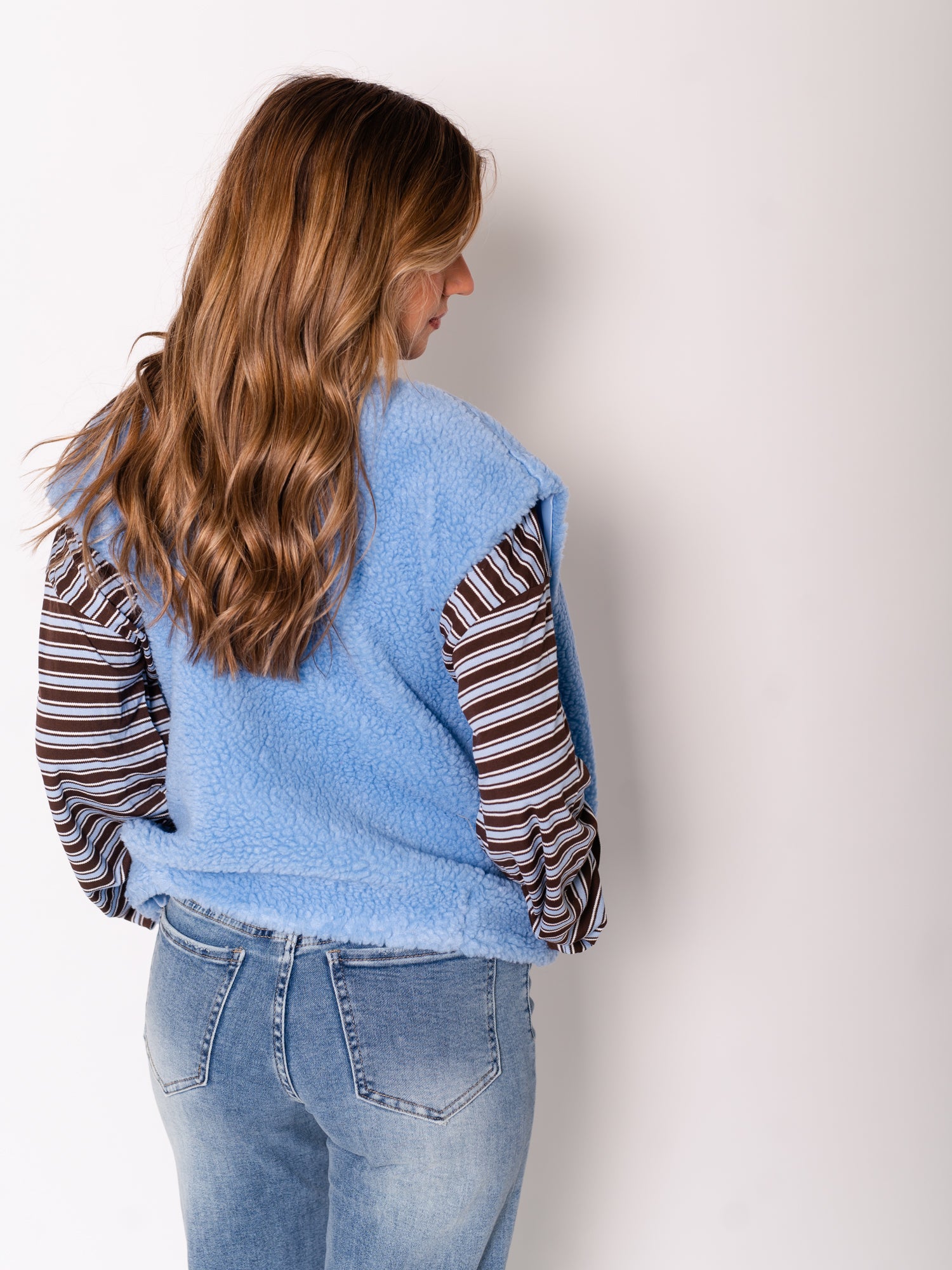 Teddy Fleece Weste - Blau