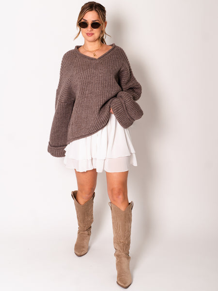 Kali Oversize Pullover - Coffee