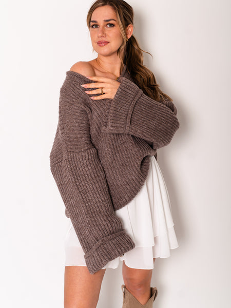 Kali Oversize Pullover - Coffee