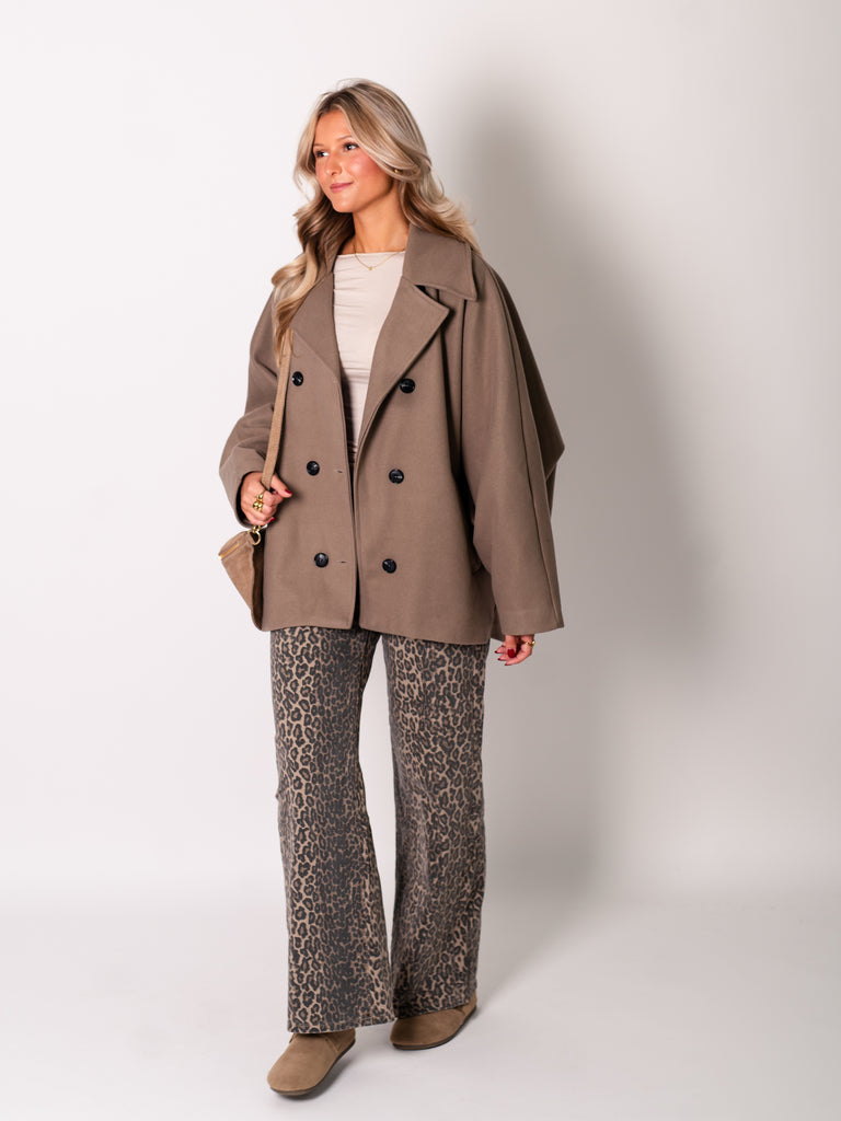 Cora Oversize Jacke - Taupe