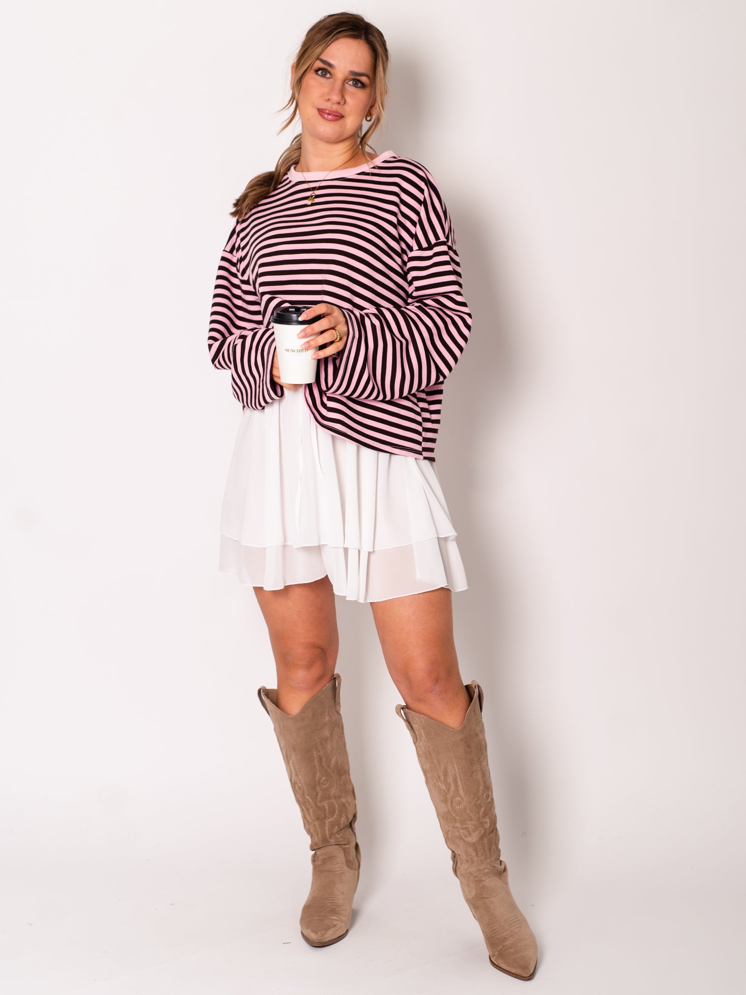 Stripes Sweatshirt - Rosa/Burgundy
