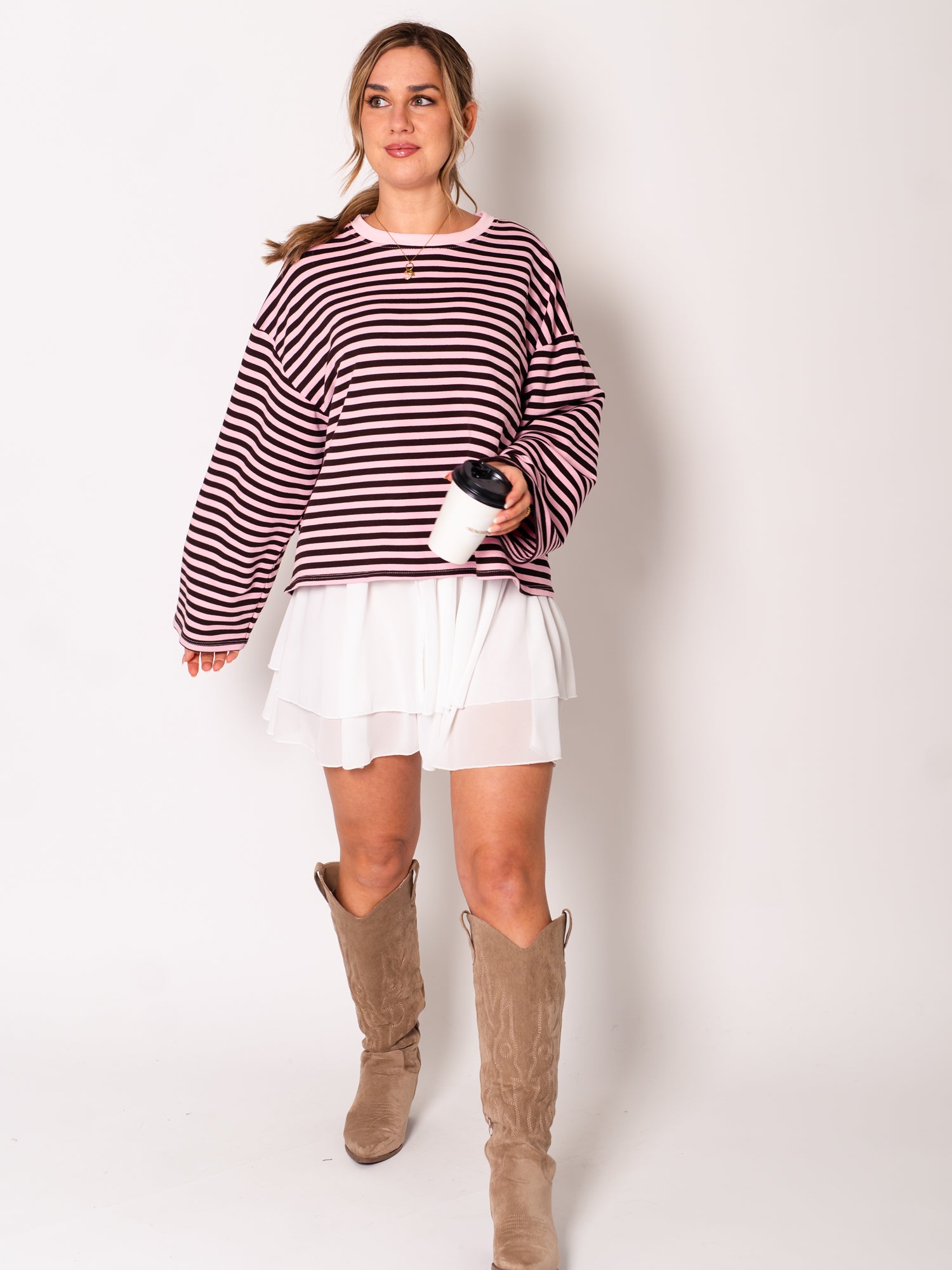 Stripes Sweatshirt - Rosa/Burgundy