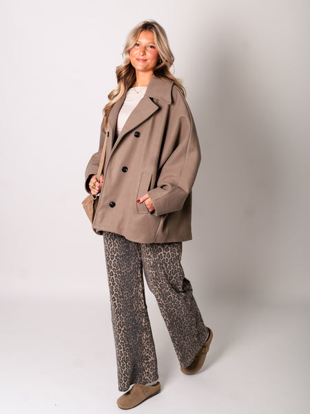 Cora Oversize Jacke - Taupe