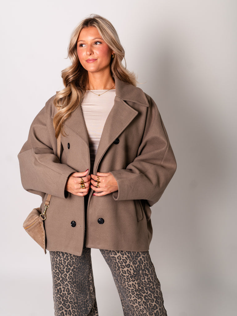 Cora Oversize Jacke - Taupe