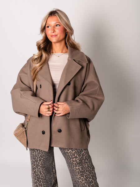 Cora Oversize Jacke - Taupe
