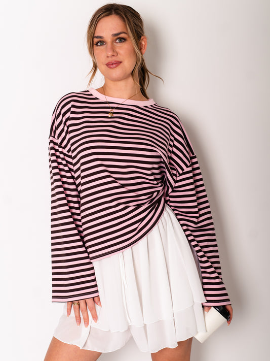 Stripes Sweatshirt - Rosa/Burgundy