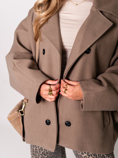 Cora Oversize Jacke - Taupe