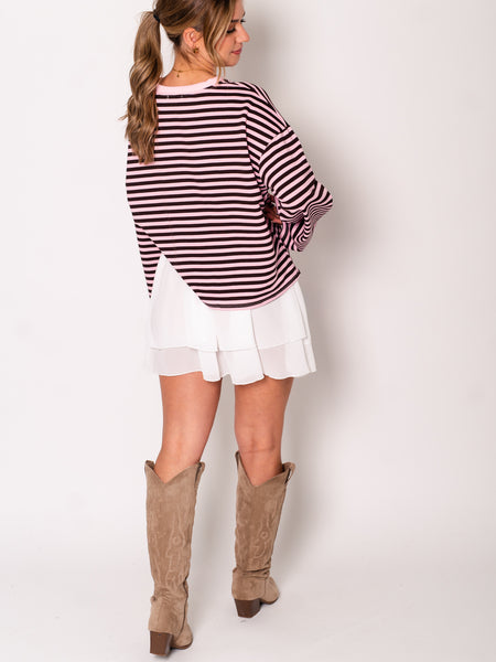 Stripes Sweatshirt - Rosa/Burgundy