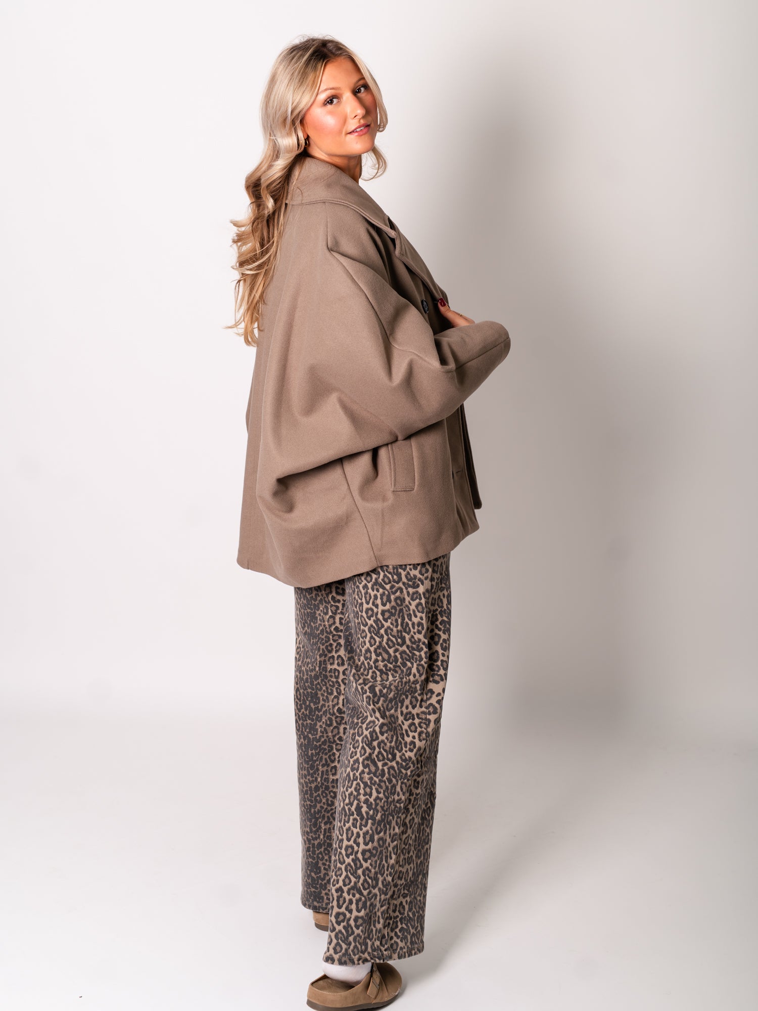 Cora Oversize Jacke - Taupe