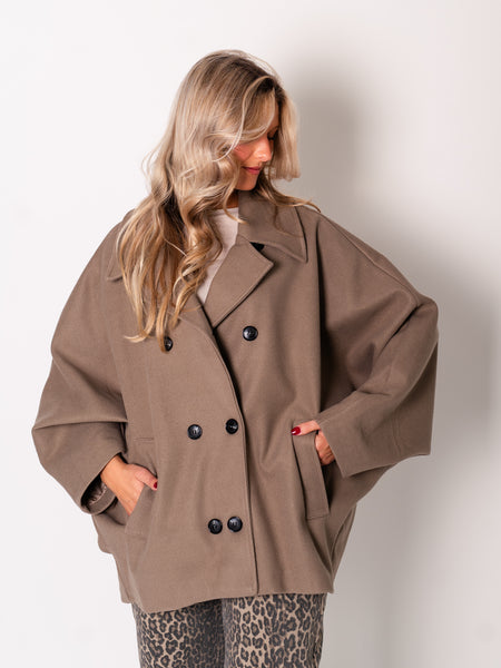Cora Oversize Jacke - Taupe