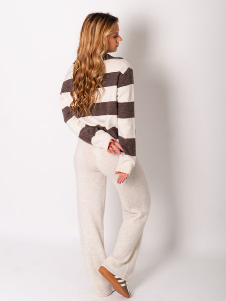 Autumn Stripes Pullover - Coffee/Creme