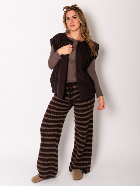 Teddy Fleece Weste - Espresso