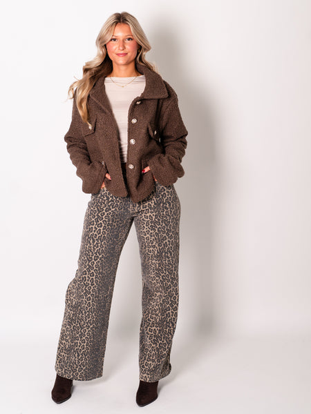 Fiona Teddy Jacke - Braun
