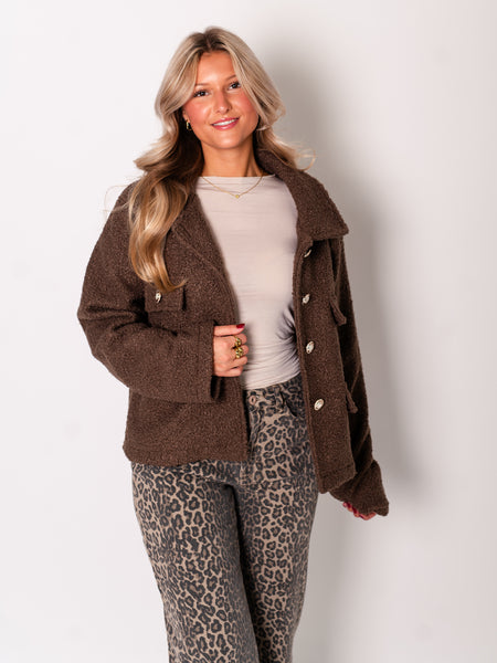 Fiona Teddy Jacke - Braun