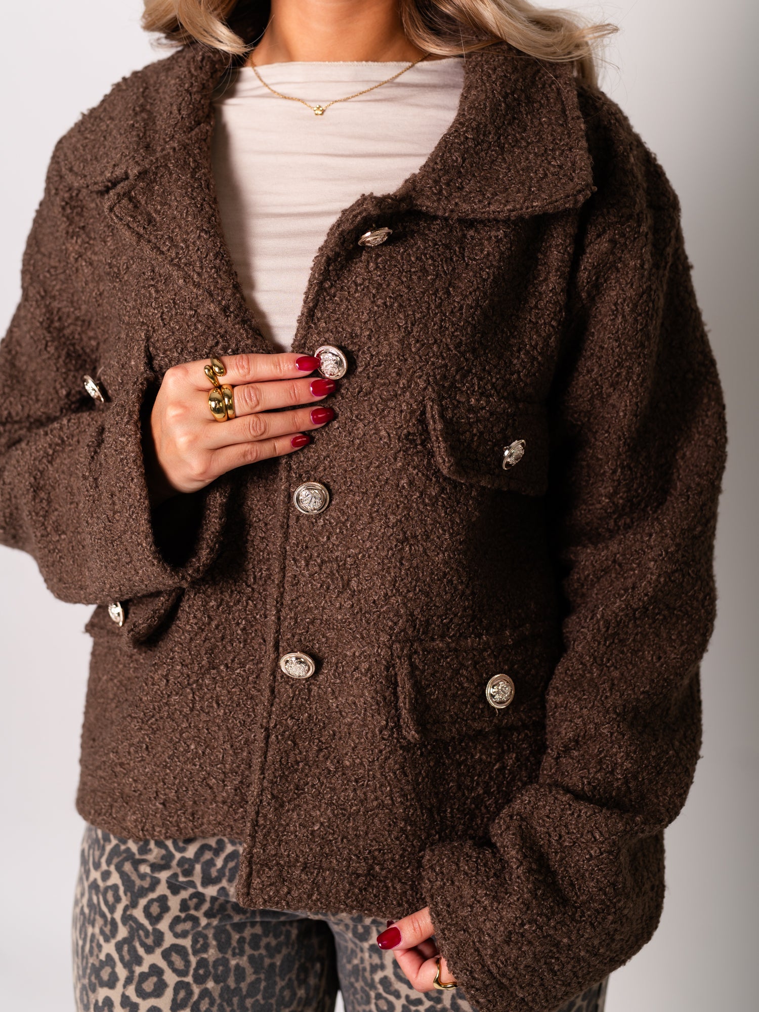 Fiona Teddy Jacke - Braun